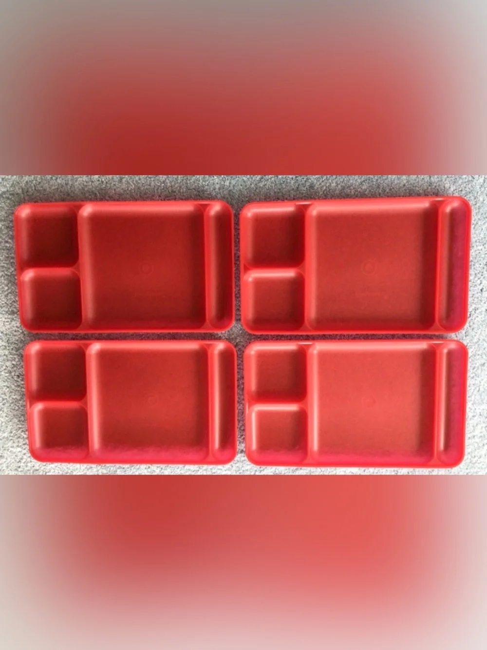 Tupperware red textured